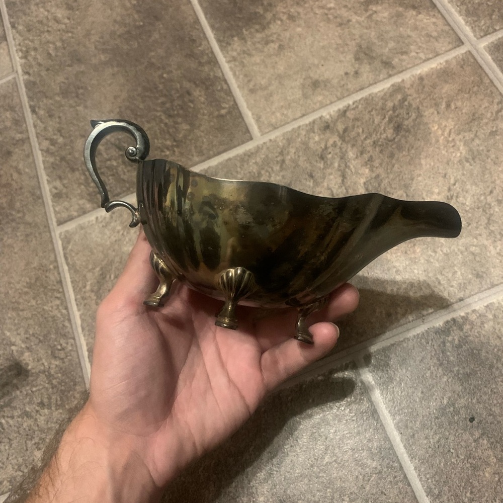 ANTIQUE MULHOLLAND EPNS 1690 GRAVY BOAT Electroplated Nickel Silver Vintage